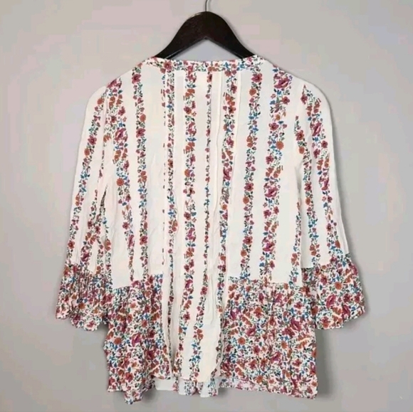 Anthropologie Maeve Hiver Floral‎ Boho Buttondown Blouse Size 6 - Picture 4 of 9